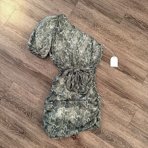 Song of Style One Shoulder Snake Print Mini Dress New